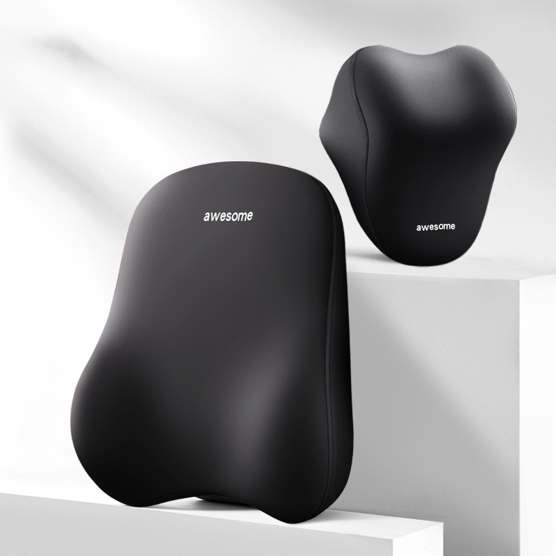 Memory Foam Car Neck Pillow Protective Lumbar Back Support Breathable Car Headrest Cushion Relieve Stress Car Seat Pillow