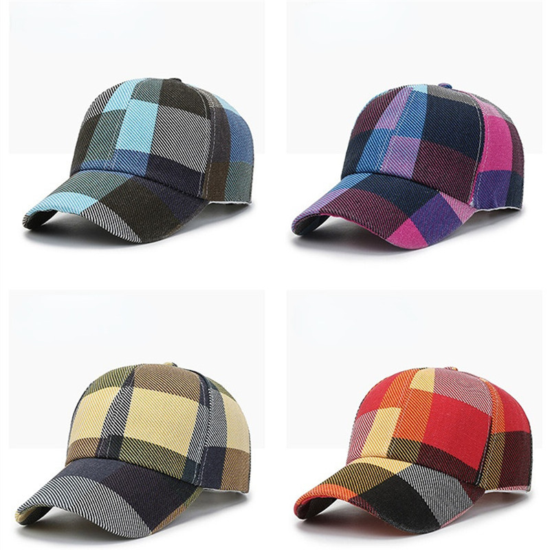 New Spring Summer Plaid Baseball Cap For Men Women Visor Hats Adjustable Outdoor Sport Sunhat Baseball Hat Sports Hat