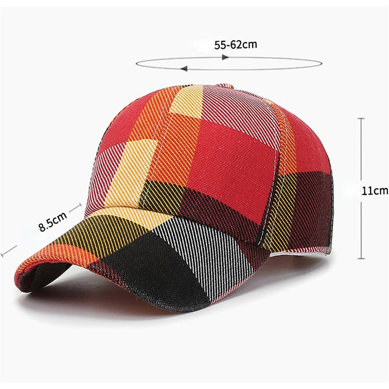 New Spring Summer Plaid Baseball Cap For Men Women Visor Hats Adjustable Outdoor Sport Sunhat Baseball Hat Sports Hat