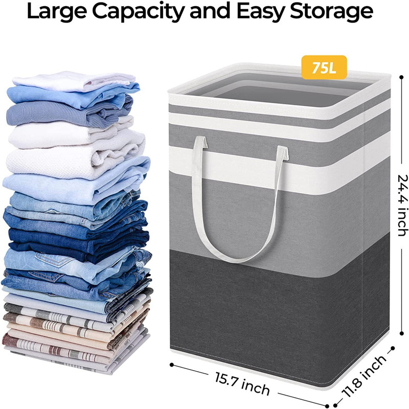 75L Large Capacity Folding Laundry Basket Clothes Storage Bin With Handle Washing Dirty Clothes Hamper Storage Basket Toys