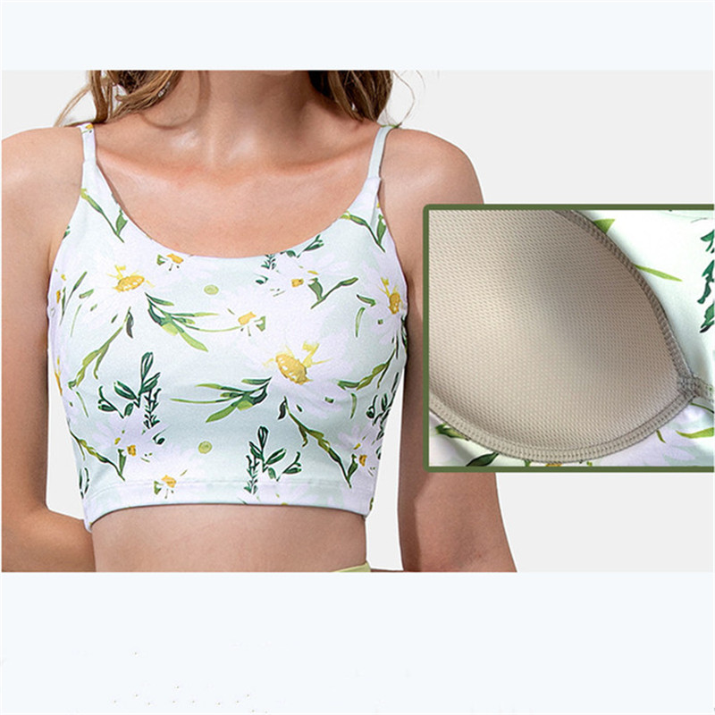 Sexy Printed Sport Bras Women Fitness Crop Top High-Intensity Shockproof Underwear Running Yoga Bra Outdoor Gym Vest Brassiere