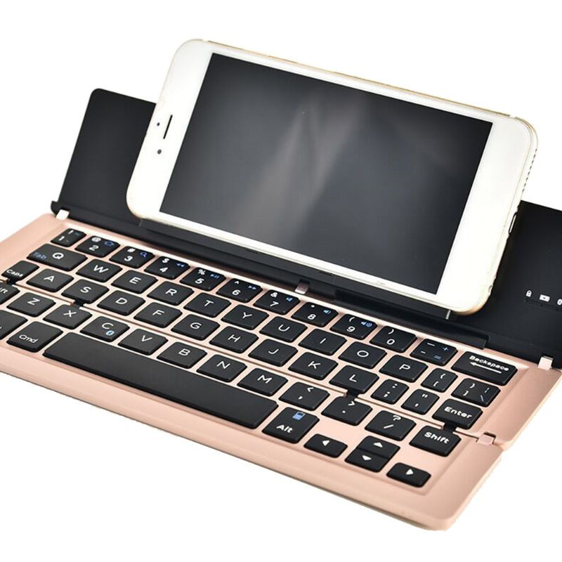 Mini Folding Keyboard Foldable Wireless Bluetooth Keyboard Rechargeable Pocket Keyboard Keypad for Phone iPad Tablet Laptops