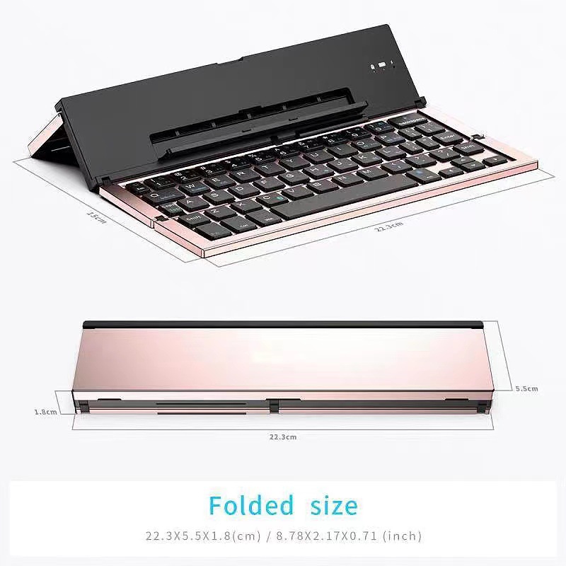 Mini Folding Keyboard Foldable Wireless Bluetooth Keyboard Rechargeable Pocket Keyboard Keypad for Phone iPad Tablet Laptops