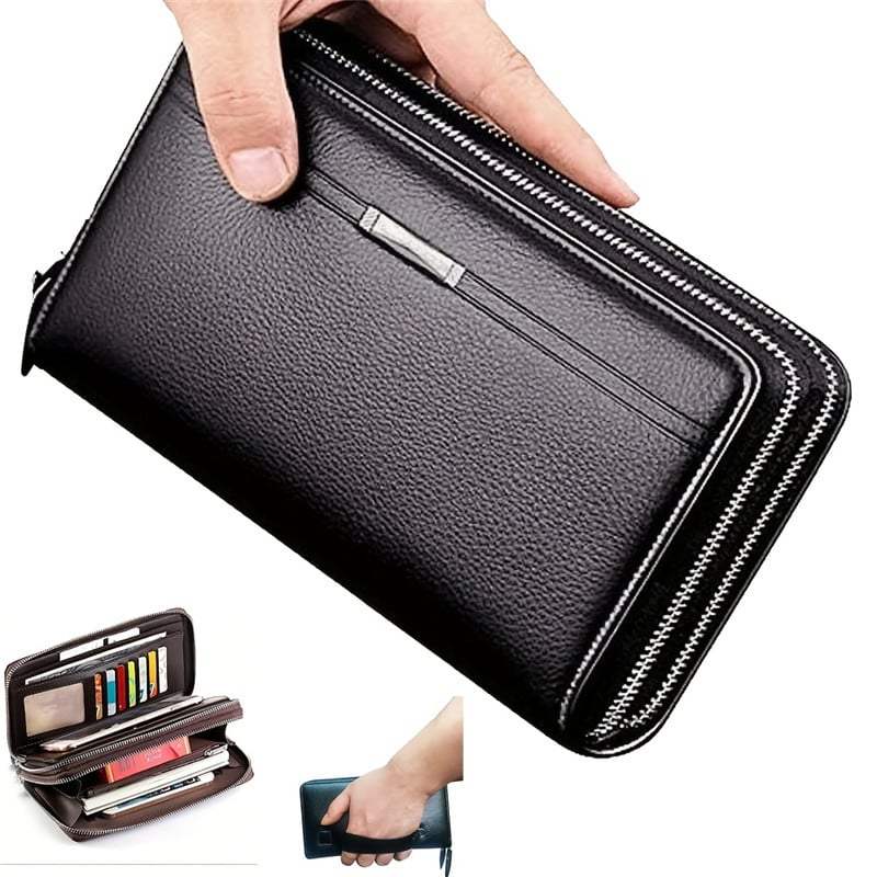 High Quality PU Leather Wallet Men's Long Zipper Wallets for Men RFID Blocking Business Clutch Bag Credit Card Holder Man Purse