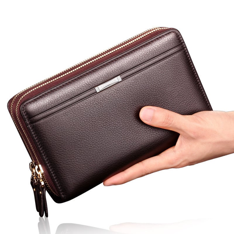 High Quality PU Leather Wallet Men's Long Zipper Wallets for Men RFID Blocking Business Clutch Bag Credit Card Holder Man Purse