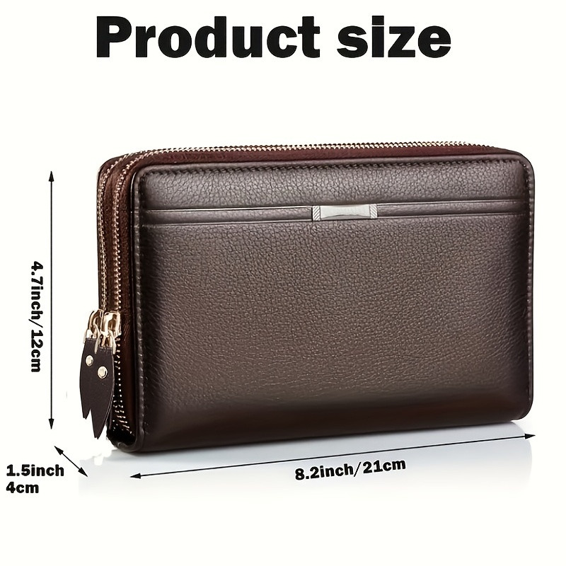 High Quality PU Leather Wallet Men's Long Zipper Wallets for Men RFID Blocking Business Clutch Bag Credit Card Holder Man Purse