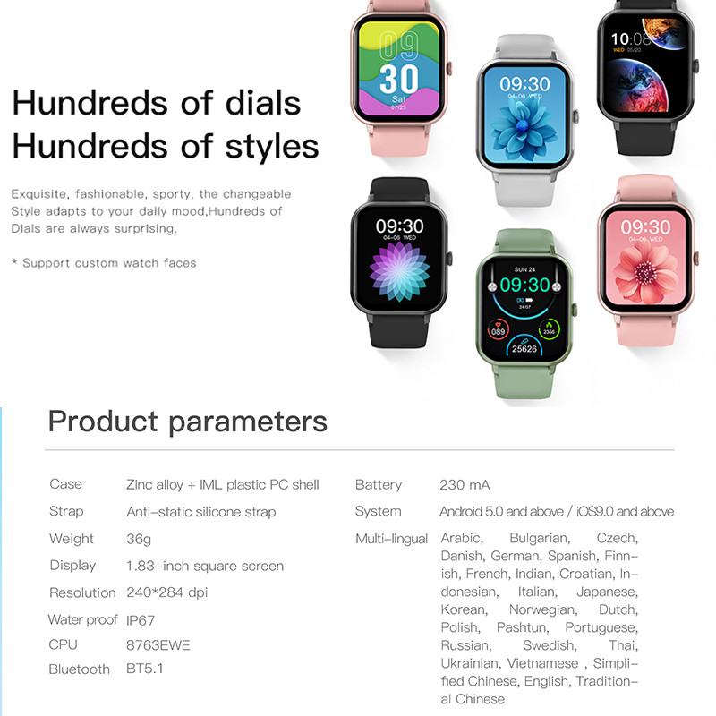 ZL54C Smart Watches Men Women Bluetooth Smartwatch Touch Smart Bracelet Fitness Bracelet Connected Watch for IOS Android