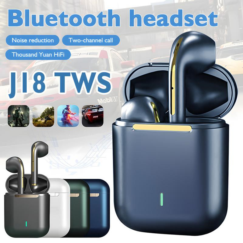 J18 Headset Wireless Earphones True Stereo Bluetooth Headphones Sport Game TWS Earbuds In Ear With Mic Touch Operate Android IOS