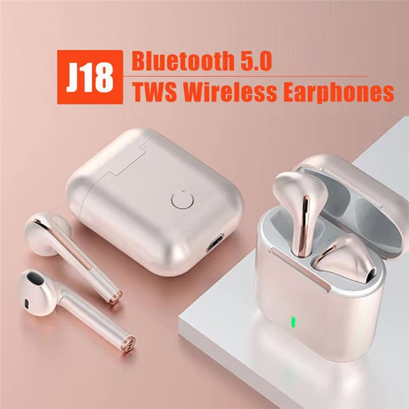 J18 Headset Wireless Earphones True Stereo Bluetooth Headphones Sport Game TWS Earbuds In Ear With Mic Touch Operate Android IOS