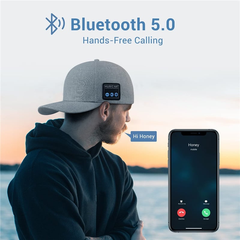 New Hat with Bluetooth Speaker Headphone Cap Bluetooth Hat Wireless Smart Speaker Hat Earphone for Outdoor Sport with Microphone