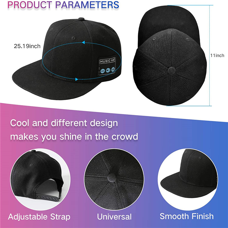 New Hat with Bluetooth Speaker Headphone Cap Bluetooth Hat Wireless Smart Speaker Hat Earphone for Outdoor Sport with Microphone