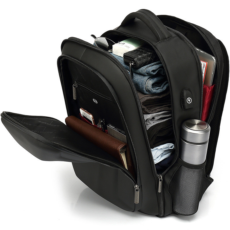 15.6 Inch Men Business Laptop Backpack Anti-theft Waterproof School Backpacks Large Capacity Hard Shell USB Charging Travel Bag
