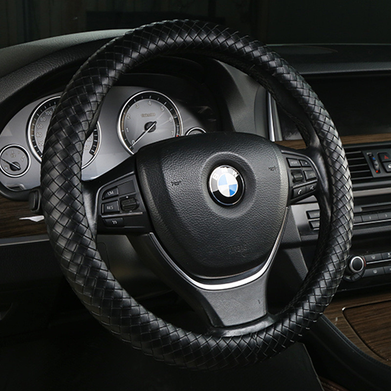 38cm Car Steering Wheel Cover Fiber Leather Non-Slip Car Steering Wheel Protector Universal Auto Car Interior Accessories