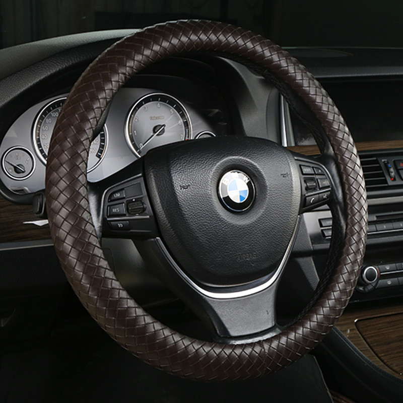 38cm Car Steering Wheel Cover Fiber Leather Non-Slip Car Steering Wheel Protector Universal Auto Car Interior Accessories