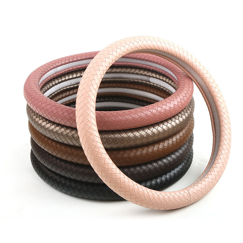 38cm Car Steering Wheel Cover Fiber Leather Non-Slip Car Steering Wheel Protector Universal Auto Car Interior Accessories