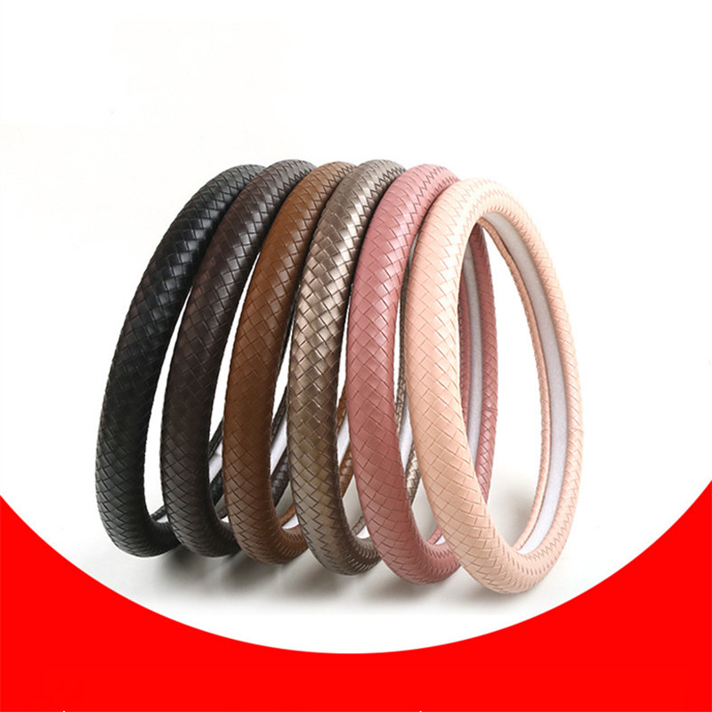 38cm Car Steering Wheel Cover Fiber Leather Non-Slip Car Steering Wheel Protector Universal Auto Car Interior Accessories