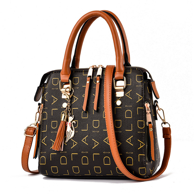 New Tassel Designers Fashion Women PU Leather Bags Large Capacity Crossbody Shoulder Bag Casual Tote Simple Letter Handbag