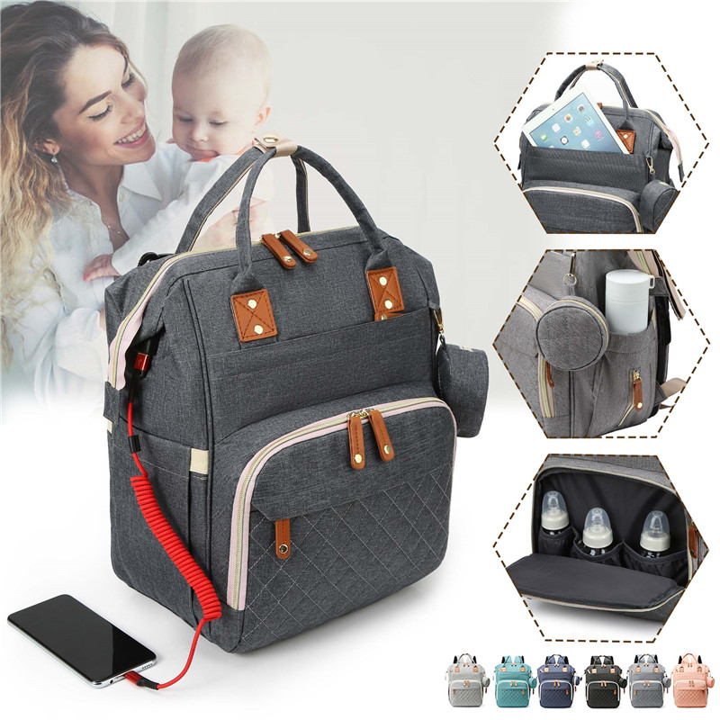 Mummy Backpack With Small Bag Bottle Storage Bag Diaper Pouch Waterpoof Large Capacity Maternity Bags Mom Bag Baby Stroller Bags