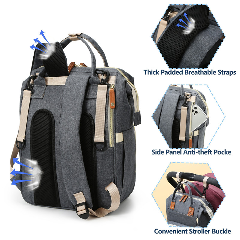 Mummy Backpack With Small Bag Bottle Storage Bag Diaper Pouch Waterpoof Large Capacity Maternity Bags Mom Bag Baby Stroller Bags
