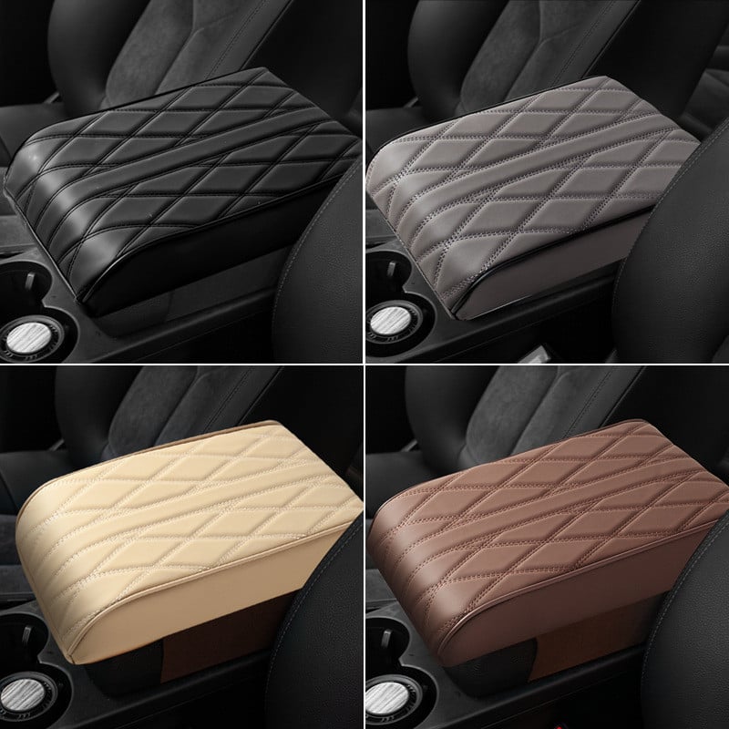 Car Armrest Cover Center Console Leather Protector Pad Car Armrest Seat Box Cover With Memory Foam Waterproof Car Accessories