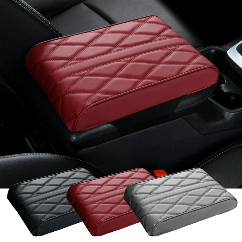 Car Armrest Cover Center Console Leather Protector Pad Car Armrest Seat Box Cover With Memory Foam Waterproof Car Accessories