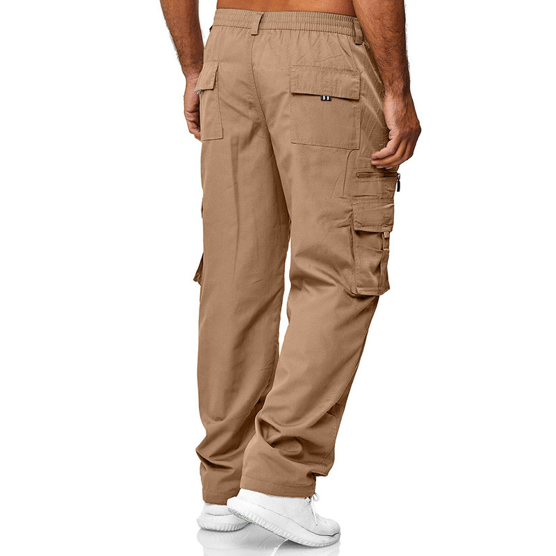 Hip Hop Street Popular Trousers Men's Casual Multi Pockets Loose Straight Cargo Pants New Male Outdoor Trousers Workout Pants