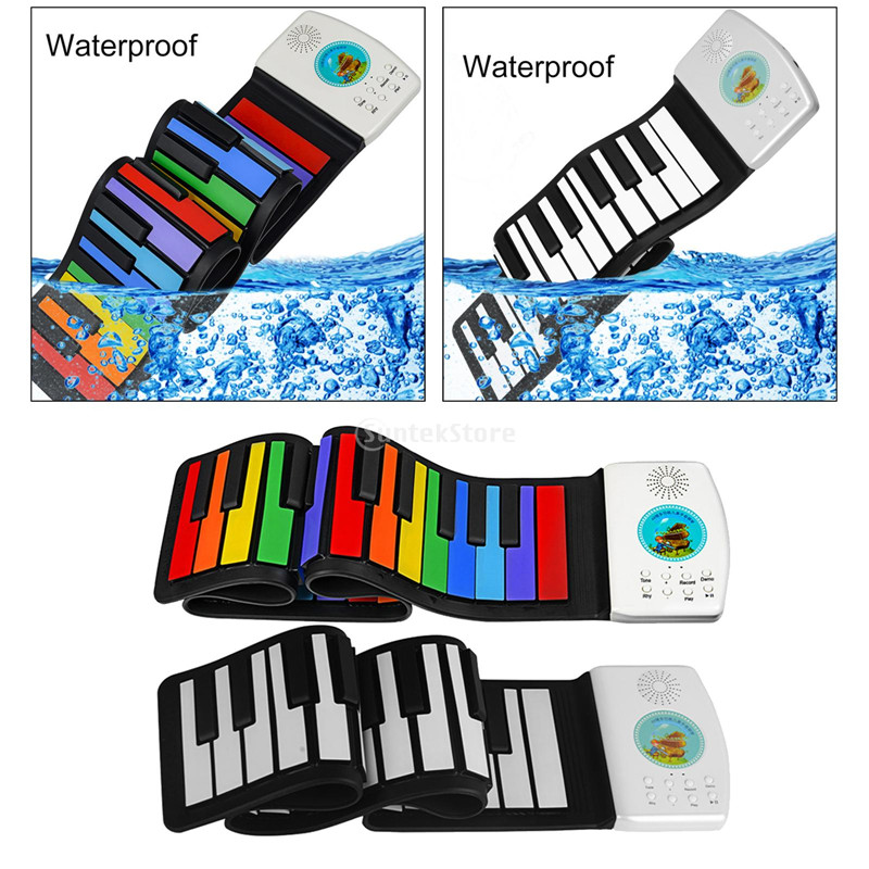 Portable 49 Keys Electronic Piano Flexible Roll up Keyboard Instrument Educational Toys Kids Early Learning Music Toy Gift