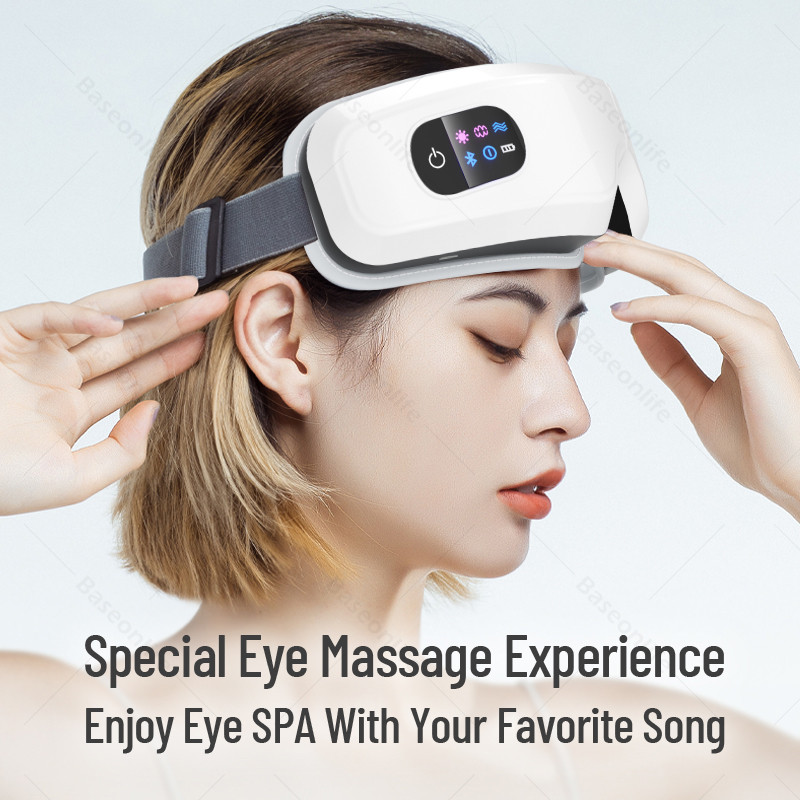 Electric Eye Massager Vibration Therapy Air Pressure Heating Massage Relax Health Care Fatigue Stress Bluetooth Music Foldable