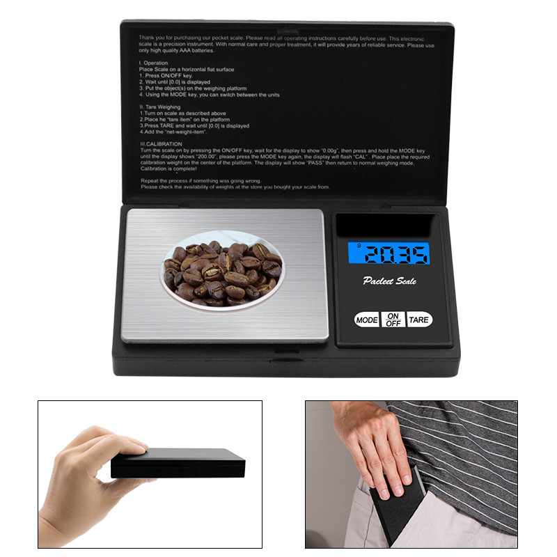 Jewelry Mini Stainless Steel Electronic Scale Digital Pocket Scale Gold Gram Balance Weight Scale Portable Pocket Scale