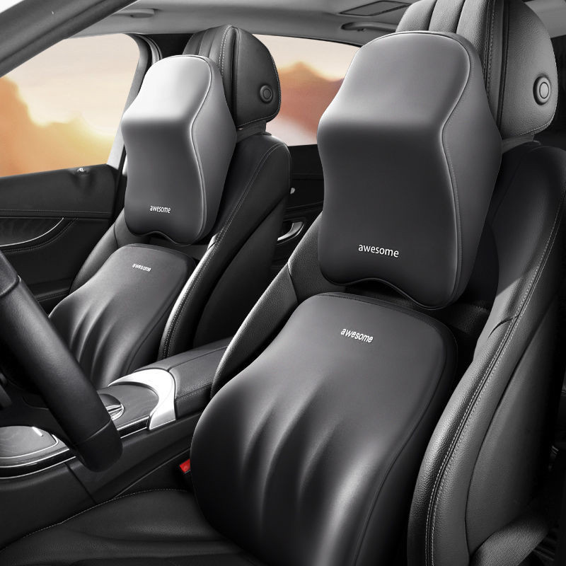 Car Pillow Headrest Neck Pillow Memory Foam Cervical Lumbar Support Cushion Car Headrest Back Pad Pillows Office Car Interior