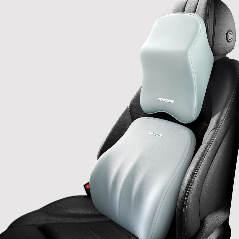 Car Pillow Headrest Neck Pillow Memory Foam Cervical Lumbar Support Cushion Car Headrest Back Pad Pillows Office Car Interior