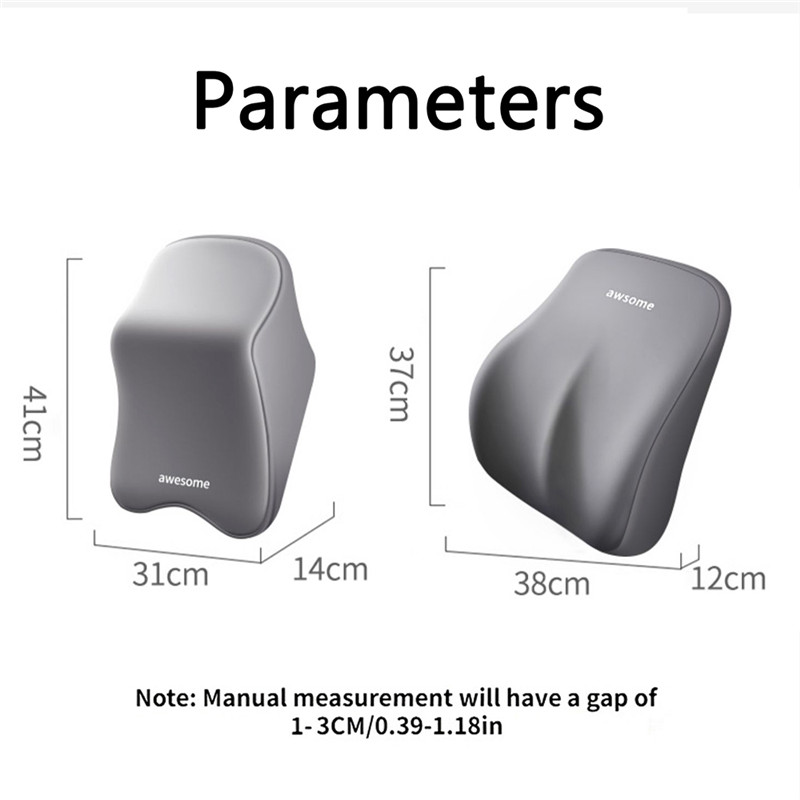 Car Pillow Headrest Neck Pillow Memory Foam Cervical Lumbar Support Cushion Car Headrest Back Pad Pillows Office Car Interior