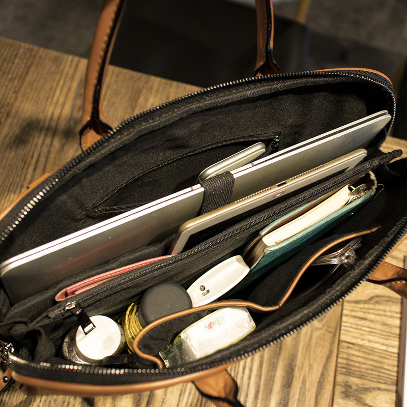 PU Leather Laptop Briefcases 14 15 15.6 inch Handbag For Macbook Air Pro 13.3 15.4 Case Laptop Bag Women Shoulder Office Bags