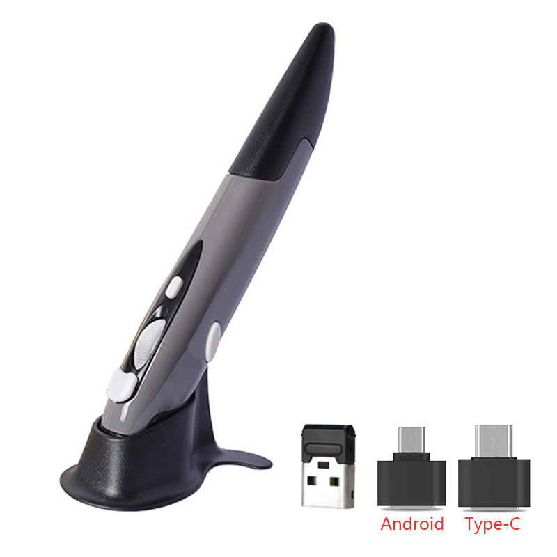Creative Vertical Pen Stylus Mouse 2.4GHz USB Wireless Mouse Light Pen Air Mouse for Laptop Desktop Tablet Office Mouse Pen