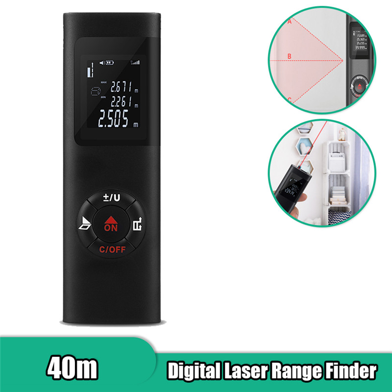 40m Portable Mini Telemetre Laser Rangefinder Diastimeter Digital HD Smart Range Finder Rechargeable Laser Distance Meter
