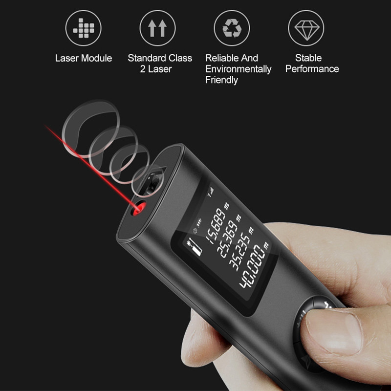 40m Portable Mini Telemetre Laser Rangefinder Diastimeter Digital HD Smart Range Finder Rechargeable Laser Distance Meter