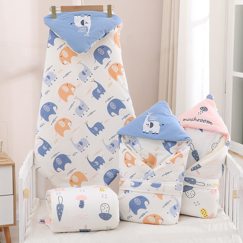 Newborn Baby Wrap Blanket Cartoon Cotton Baby Sleeping Bag Envelope For Infant Sleep Sack Thick Cocoon Swaddling Quilt for Baby