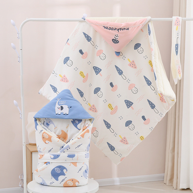Newborn Baby Wrap Blanket Cartoon Cotton Baby Sleeping Bag Envelope For Infant Sleep Sack Thick Cocoon Swaddling Quilt for Baby