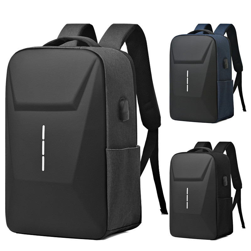 New Men's Business Backpack Fashion Leisure Hard Case Laptop Bag Lightweight Travel Large Capacity Commuting Backpacks