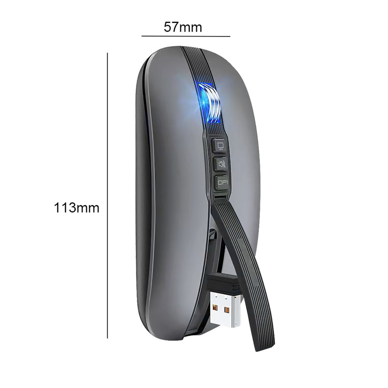 Silent Slim Laptop Computer Wireless Mouse Dual Silent Ultra-thin Bluetooth Mouse Dual Mode Switching Mouse Optical Gaming Mice