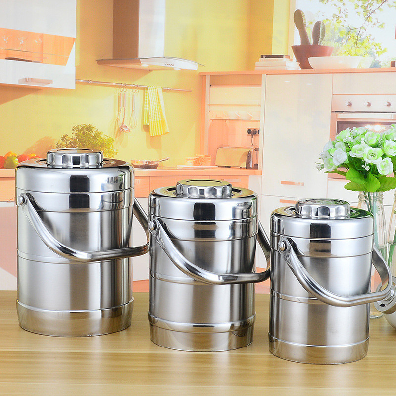 Portable 3 Layer Stainless Steel Thermal Lunch Box Thermal Bento Box Leak-Proof Seal Vacuum Pot Food Container Insulation Bucket