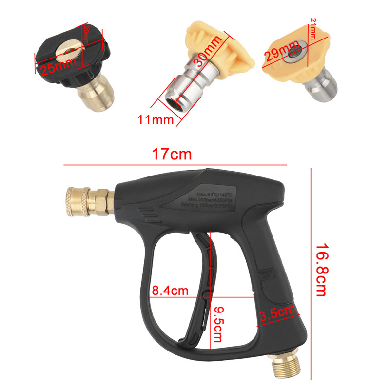 14mm M22 Socket 1/4" Quick Release Snow Foam Sprayer with 5pcs Spray Nozzles Car Washer Car High Pressure Cleaning Accessories