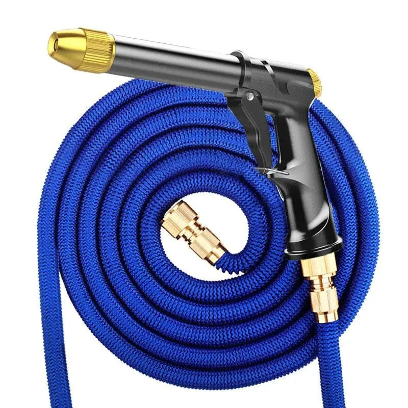 Gardening Hose Nozzle Spray High Pressure Household Car Wash Machine Cleaning Tool Telescopic Hose Garden Watering Sprinkler Set