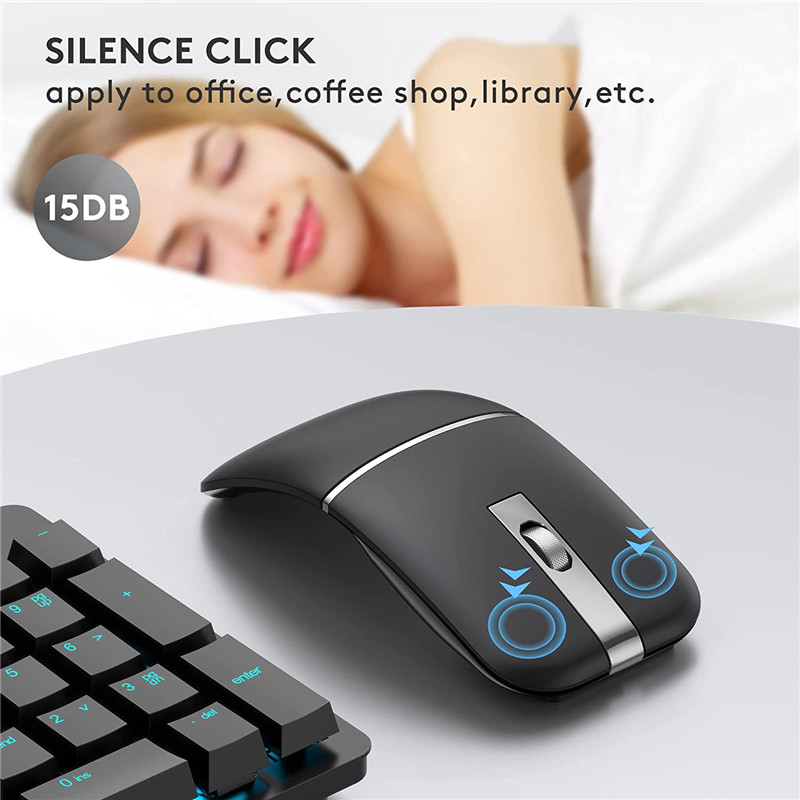 Rechargeable Wireless Bluetooth Mouse Silent Dual Mode Rotatable Mice USB Optical Ergonomic Mouse For PC Laptop Macbook Apple