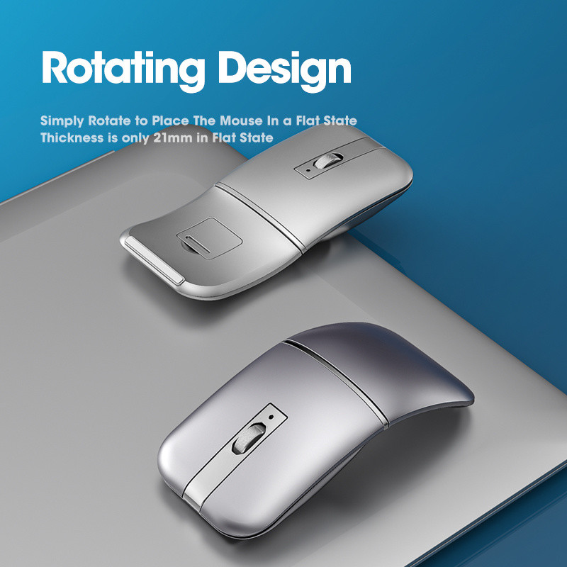 Rechargeable Wireless Bluetooth Mouse Silent Dual Mode Rotatable Mice USB Optical Ergonomic Mouse For PC Laptop Macbook Apple