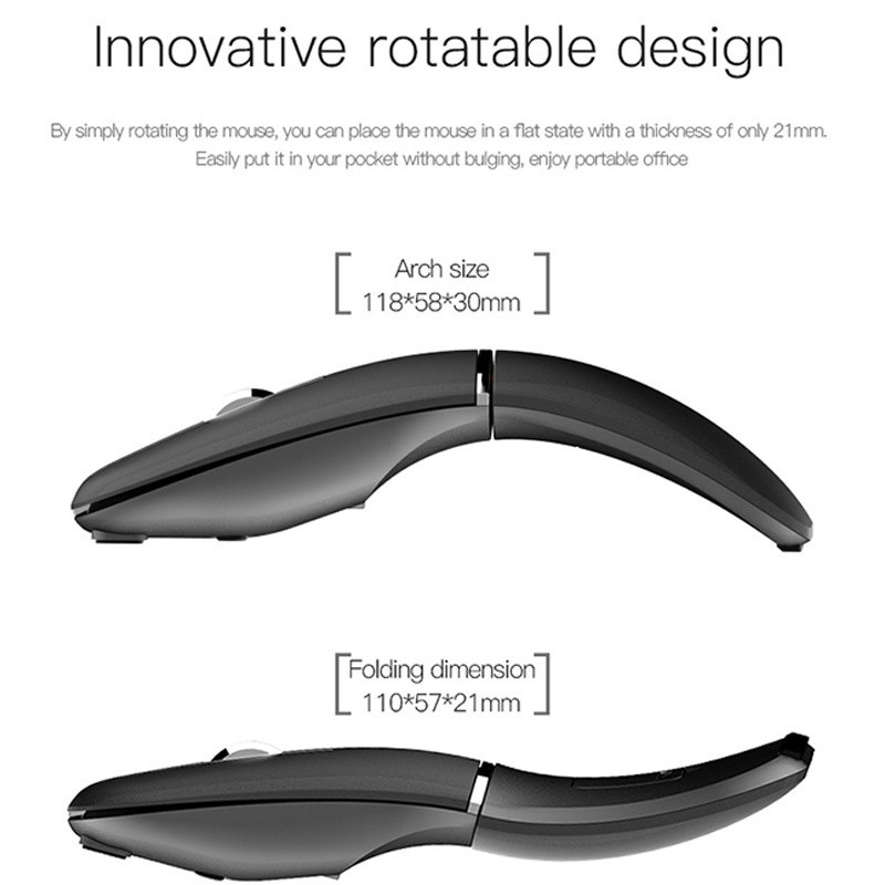 Rechargeable Wireless Bluetooth Mouse Silent Dual Mode Rotatable Mice USB Optical Ergonomic Mouse For PC Laptop Macbook Apple