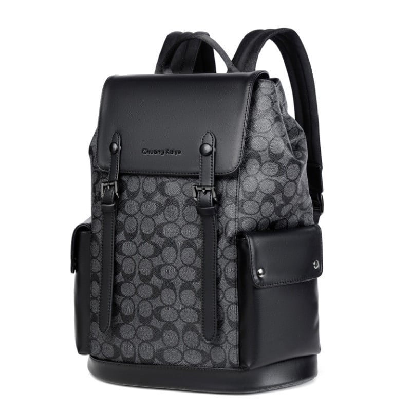 Fashion Plaid Backpack Men Large Capacity Travel Backpacks PVC Men's Bag Laptop Bagpack Black Schoolbag Waterproof Male Rucksack