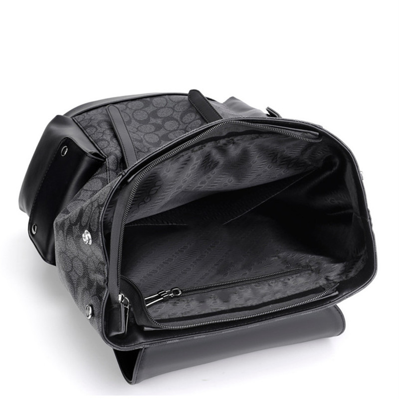 Fashion Plaid Backpack Men Large Capacity Travel Backpacks PVC Men's Bag Laptop Bagpack Black Schoolbag Waterproof Male Rucksack