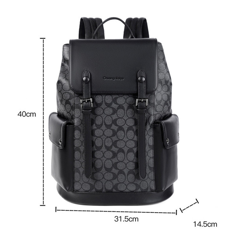 Fashion Plaid Backpack Men Large Capacity Travel Backpacks PVC Men's Bag Laptop Bagpack Black Schoolbag Waterproof Male Rucksack