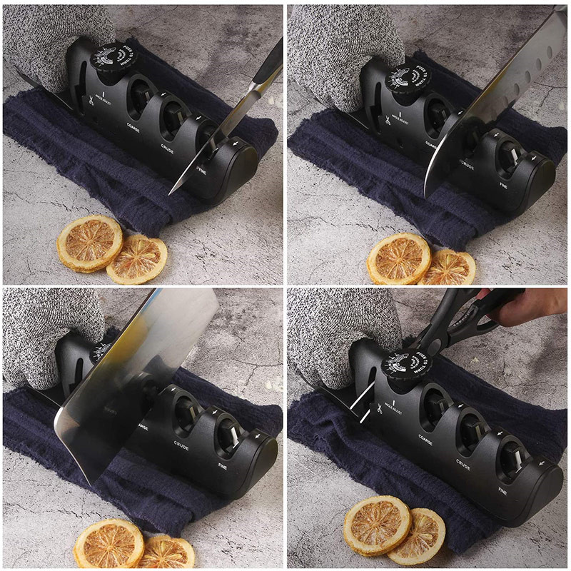 Knife Sharpener 5 in 1 Professional Kitchen Scissors Sharpening Tool Whetstone Tungsten Diamond Adjust Angle Grinding Machine